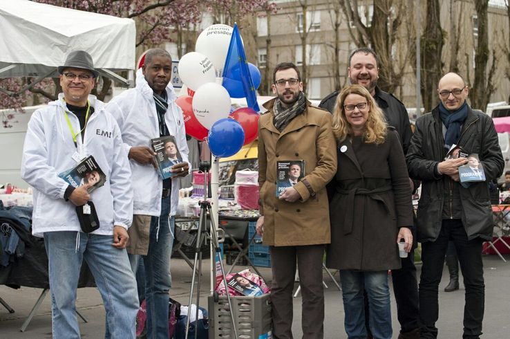 Photo : Militants d'"En Marche" à Hérouville Saint-Clair • Crédits : Radio France