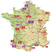 Carte Trains à grande vitesse France Normandie