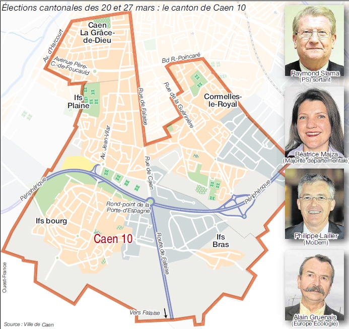 Élections cantonales des 20 et 27 mars : le canton de Caen 10 (Ifs plaine, Ifs bourg, Ifs bras, Route de Falaise, Rond-point de la porte d'Espagne, Jean-Villar, rue de la Guérinière, Cormelles le Royal, Grâce de Dieu, Père C de Foucauld, Avenue d'Harcourt, Bd Raymond Poincaré) Élections cantonales des 20 et 27 mars : le canton de Caen 10 (Ifs plaine, Ifs bourg, Ifs bras, Route de Falaise, Rond-point de la porte d'Espagne, Jean-Villar, rue de la Guérinière, Cormelles le Royal, Grâce de Dieu, Père C de Foucauld, Avenue d'Harcourt, Bd Raymond Poincaré)